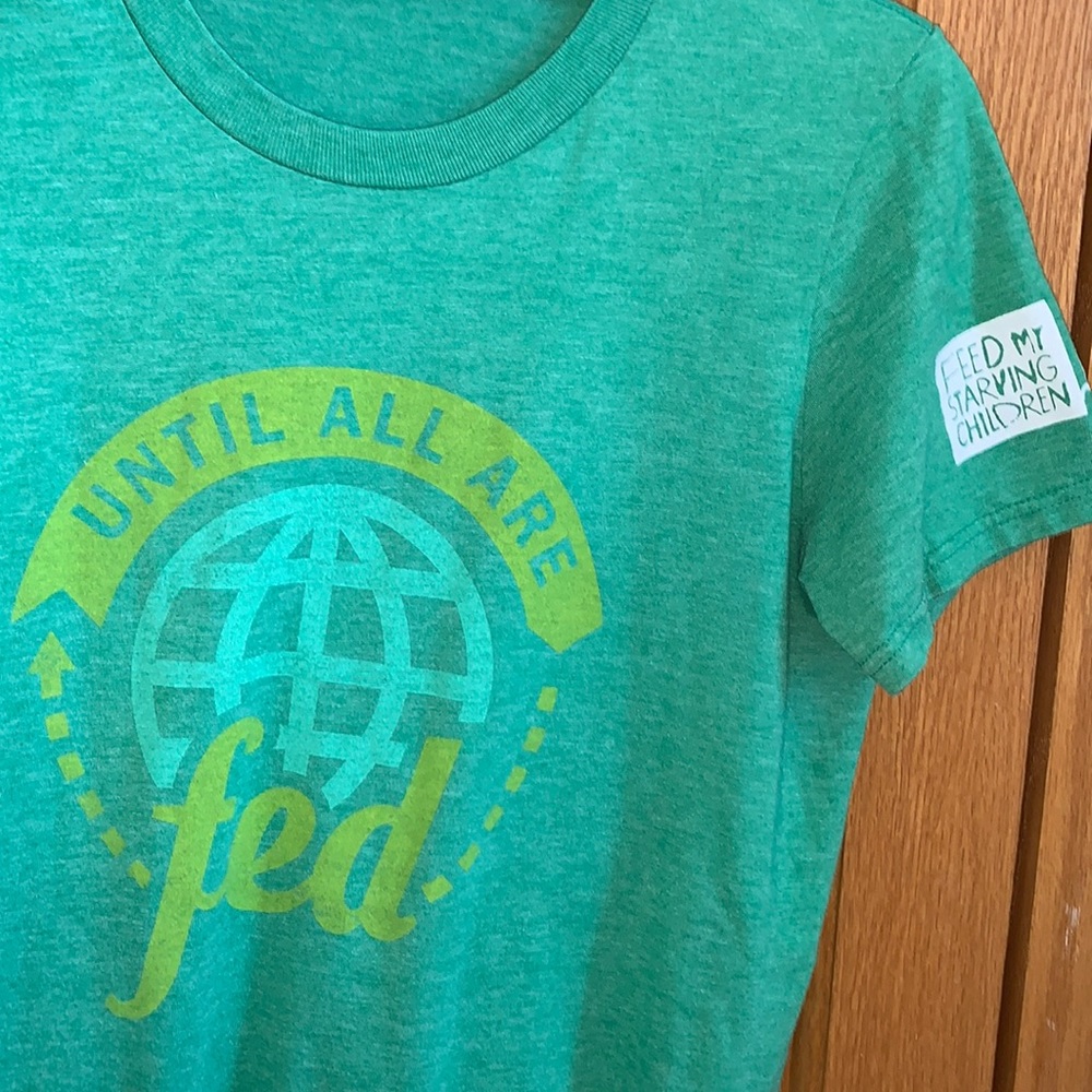 Green short sleeve shirt top - FMSC Feed My Starving Children